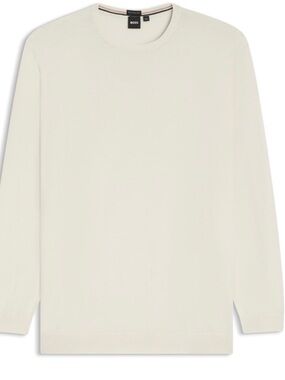 BOSS Cream Crewneck Knit Sweater